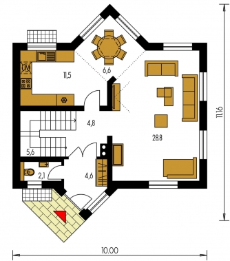 Floor plan of ground floor - HARMONIA 38